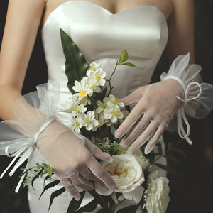 Elegant Bridal Wedding Gloves - Ailime Designs