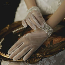 Load image into Gallery viewer, Bridal Lace Trim Gloves – Fine Quality Wedding Accessories