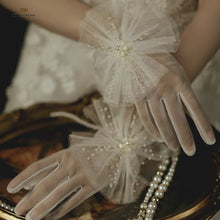 Load image into Gallery viewer, Bridal Lace Trim Gloves – Fine Quality Wedding Accessories