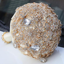 Load image into Gallery viewer, Bridal Accessories - Wedding Rhinestones Trim Flower Bouquets