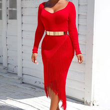 Load image into Gallery viewer, Women’s Red Hot Stylish Fashion Apparel - Fringe Dresses