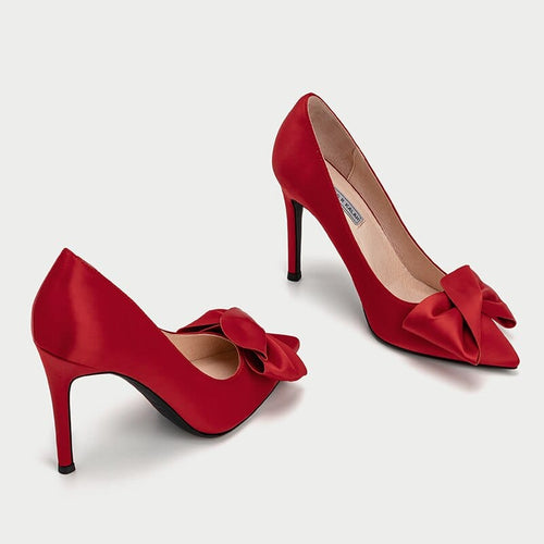 Women’s Red Hot Stylish Fashion Apparel - Satin Pump Heels