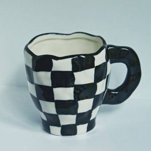 Check Black & White Design Drinkware Mugs - Ailime Designs