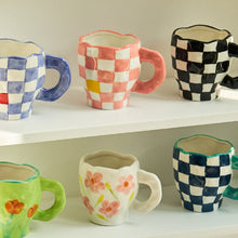 Load image into Gallery viewer, Check Black &amp; White Design Drinkware Mugs - Ailime Designs