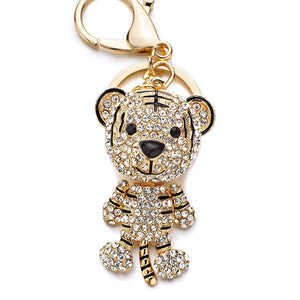 Tiger Rhinestone Keychain Holders - Purse Accessories