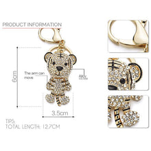 Load image into Gallery viewer, Tiger Rhinestone Keychain Holders - Purse Accessories