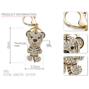 Tiger Rhinestone Keychain Holders - Purse Accessories