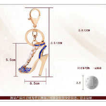 Load image into Gallery viewer, Crystal &amp; Pearl Design Rhinestone High heel Keychain Holders - Purse Accessories