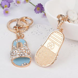 Crystal & Pearl Design Rhinestone High heel Keychain Holders - Purse Accessories