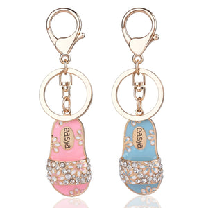 Crystal & Pearl Design Rhinestone High heel Keychain Holders - Purse Accessories