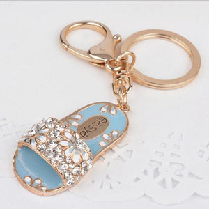 Crystal & Pearl Design Rhinestone High heel Keychain Holders - Purse Accessories