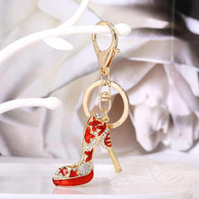 Load image into Gallery viewer, Crystal &amp; Pearl Design Rhinestone High heel Keychain Holders - Purse Accessories