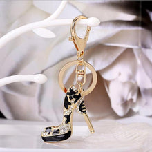 Load image into Gallery viewer, Crystal &amp; Pearl Design Rhinestone High heel Keychain Holders - Purse Accessories