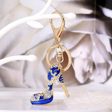 Load image into Gallery viewer, Crystal &amp; Pearl Design Rhinestone High heel Keychain Holders - Purse Accessories