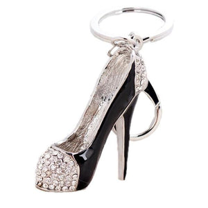 Crystal & Pearl Design Rhinestone High heel Keychain Holders - Purse Accessories