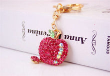 Load image into Gallery viewer, Apple Rhinestone Keychain Holders - Ailime Designs