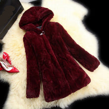 Load image into Gallery viewer, Women&#39;s Genuine Rex Rabbit Fur Coats - Ailime Designs - Ailime Designs