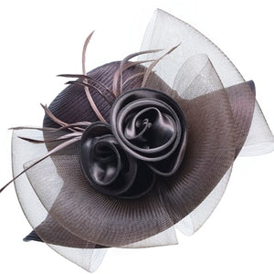 Doubles Down Women's Derby Style Fancy Rose Motif Design Hats - Ailime Designs