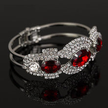 Load image into Gallery viewer, Lovely Women&#39;s Crystal Red Stone Cuff Design Bracelet - Ailime Designs