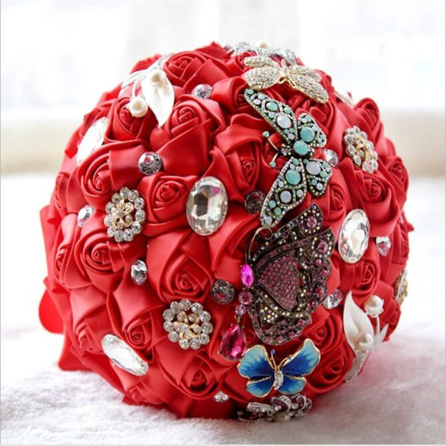 Bridal Accessories - Wedding Rhinestones Trim Flower Bouquets