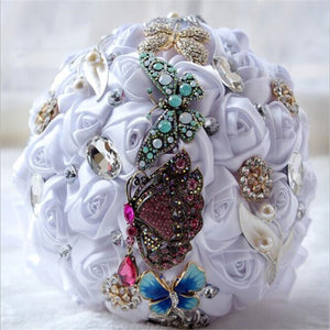 Bridal Accessories - Wedding Rhinestones Trim Flower Bouquets