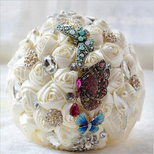 Load image into Gallery viewer, Bridal Accessories - Wedding Rhinestones Trim Flower Bouquets