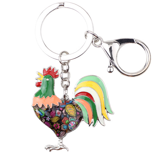 Big Multi Colored Rooster Design Key Chains – Pocket Holder Accessories - Ailime Designs