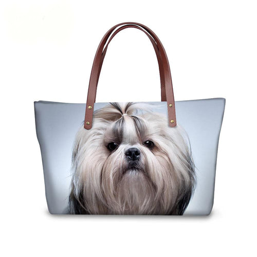 Women’s 3D Dog Screen-Printed Tote Bags – Fine Quality Accessories - Ailime Designs