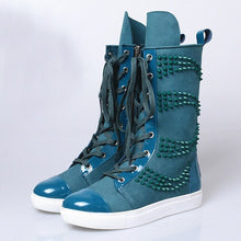 Load image into Gallery viewer, Women&#39;s Colorful Rivet Design Leather Skin Ankle Boots