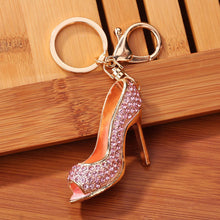 Load image into Gallery viewer, Rhinestone High-heeled Shoes Sparkling Charm Keychain Bag Handbag Key Ring Car - Ailime Designs