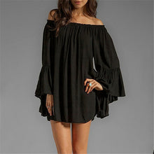 Load image into Gallery viewer, Plus Size Diva Ladies Bandeau Shoulders Shirt Dress w/ Full Wide Sleeves - Ailime Designs