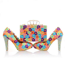 Load image into Gallery viewer, Women’s Beautiful 2 pc Crystal Design Shoe Sets – Fashion Footwear