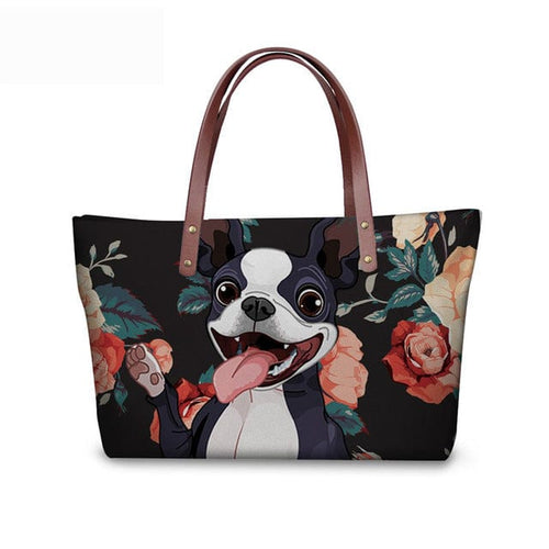 Women’s 3D Boston Terrier Screen-Printed Tote Bags – Fine Quality Accessories - Ailime Designs