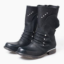 Load image into Gallery viewer, Women&#39;s Rivet Design Genuine Leather Ankle Boots