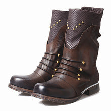 Load image into Gallery viewer, Women&#39;s Rivet Design Genuine Leather Ankle Boots