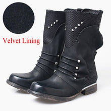 Load image into Gallery viewer, Women&#39;s Rivet Design Genuine Leather Ankle Boots