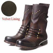 Load image into Gallery viewer, Women&#39;s Rivet Design Genuine Leather Ankle Boots