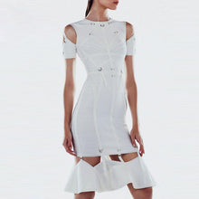 Load image into Gallery viewer, Women’s Fine Quality Hollow-cut Design White Dresses - Ailime Designs