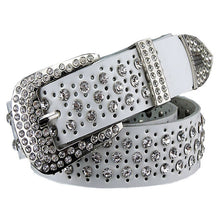 Load image into Gallery viewer, Women&#39;s Rhinestone Genuine Leather Skin Buckle Belts