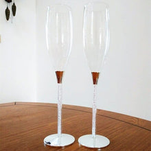 Load image into Gallery viewer, Cool Crystal Ring Drape Design Champagne Glasses - Ailime Designs