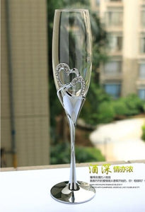 Cool Crystal Ring Drape Design Champagne Glasses - Ailime Designs