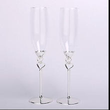 Load image into Gallery viewer, Cool Crystal Ring Drape Design Champagne Glasses - Ailime Designs