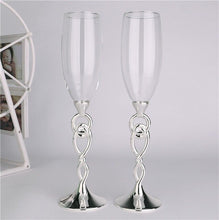 Load image into Gallery viewer, Cool Crystal Ring Drape Design Champagne Glasses - Ailime Designs