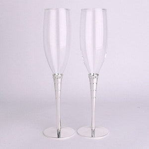 Cool Crystal Ring Drape Design Champagne Glasses - Ailime Designs