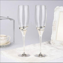 Load image into Gallery viewer, Cool Crystal Ring Drape Design Champagne Glasses - Ailime Designs