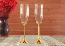 Load image into Gallery viewer, Cool Crystal Ring Drape Design Champagne Glasses - Ailime Designs