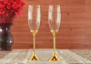 Cool Crystal Ring Drape Design Champagne Glasses - Ailime Designs