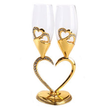 Load image into Gallery viewer, Cool Crystal Ring Drape Design Champagne Glasses - Ailime Designs