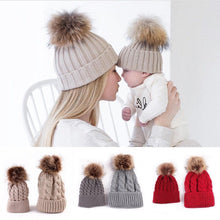 Load image into Gallery viewer, 2Pcs Mother &amp; Baby Warm Winter Knit Beanies - Ailime Designs - Ailime Designs