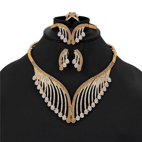 Women's Luxury 2pc Rhinestone Necklace Jewelry Sets - Ailime Designs